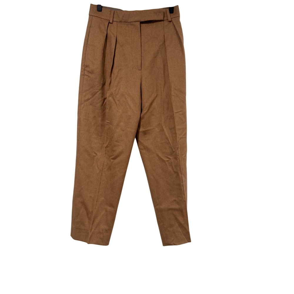Max Mara Tailleur Sartoriale Camel Wool Pleated Trousers Brown Italy Size 6 US